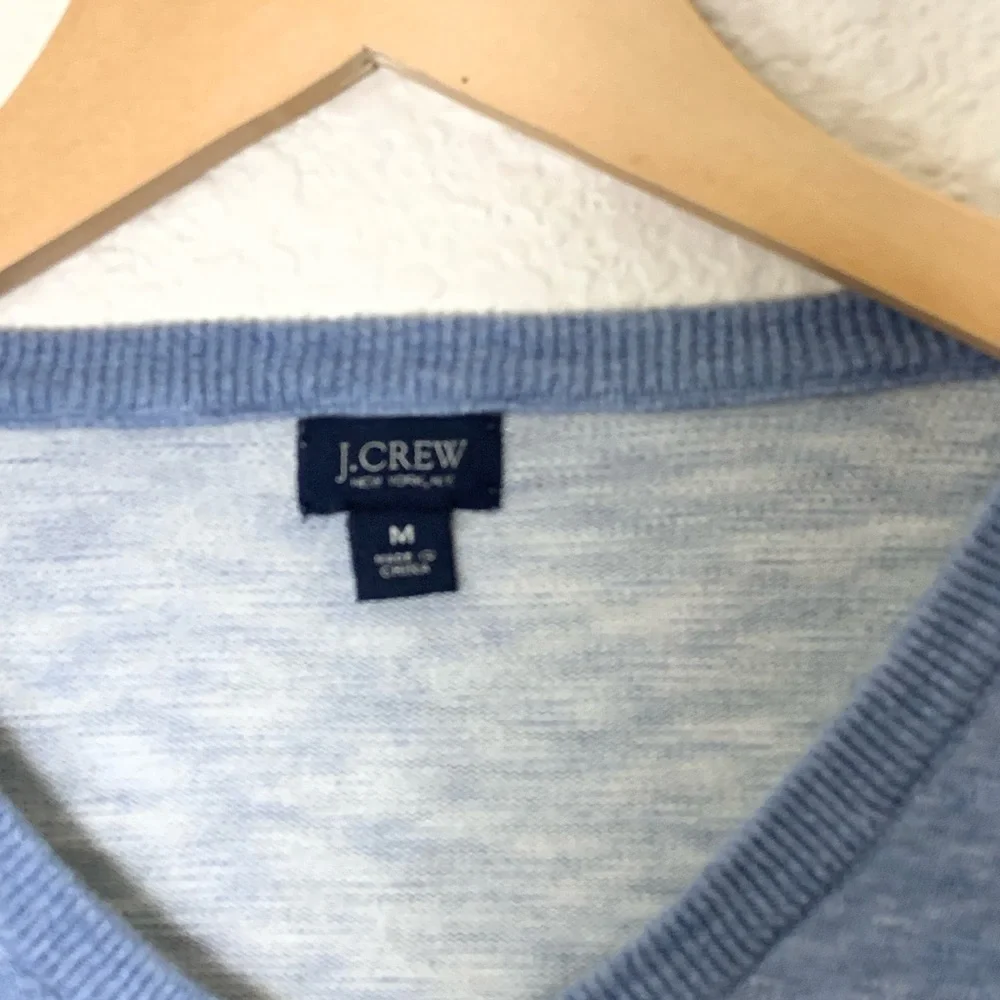 J. Crew | Cotton v neck long sleeve pullover sweater light blue size med…